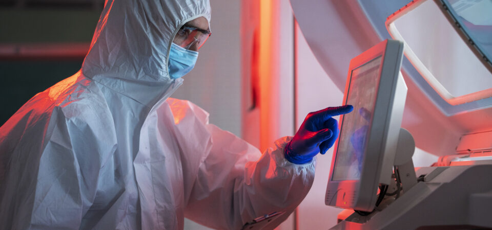 Doctor performing medical research